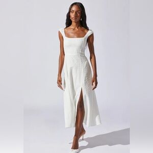 ASTR the Label Crinkle Shoulder Midi Dress